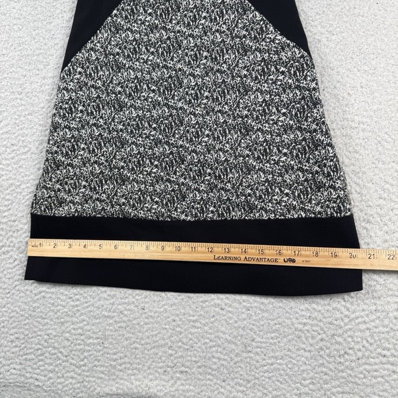 Banana Republic Dress Womens 0 Petite Short Sleeve Black‎ Gray Textured Knit - Picture 7 of 12